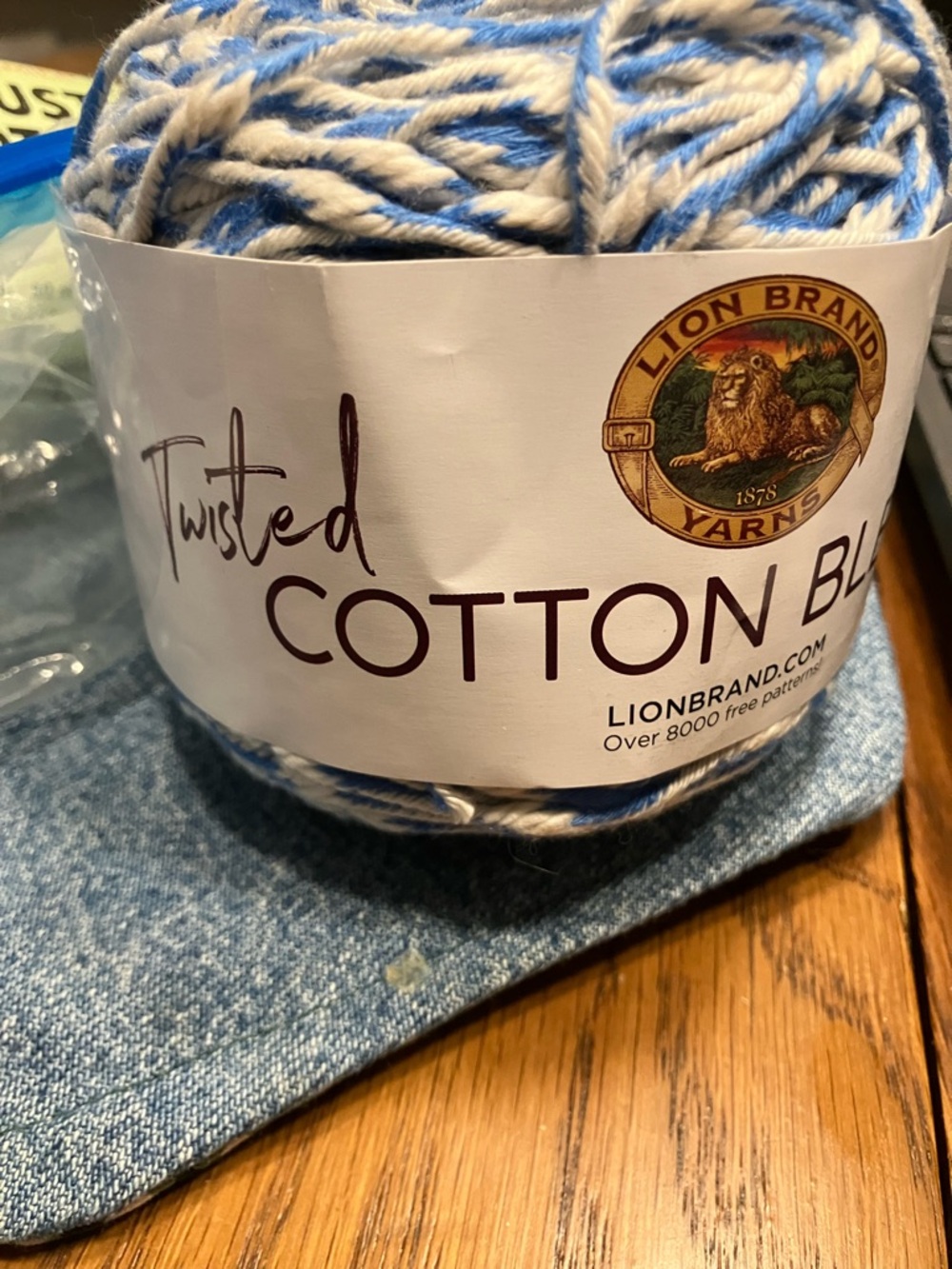Skein Just Cotton Turquoise Marl/Skein Twisted Cotton Blend Blue/Ecru NWT - Picture 3 of 8